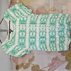 Chaps bright sea green tie dye look short sleeve top